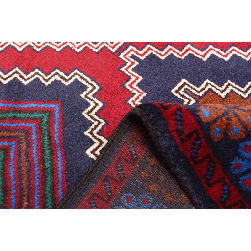 ECARPETGALLERY Hand-knotted Teimani Dark Red Wool Rug - 2'10 x 4'8