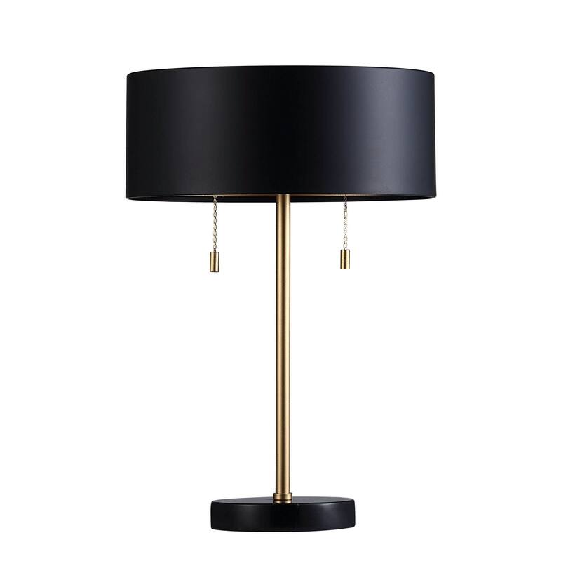 Renwil Gillian 24" Table Lamp with Drum Shade, Black