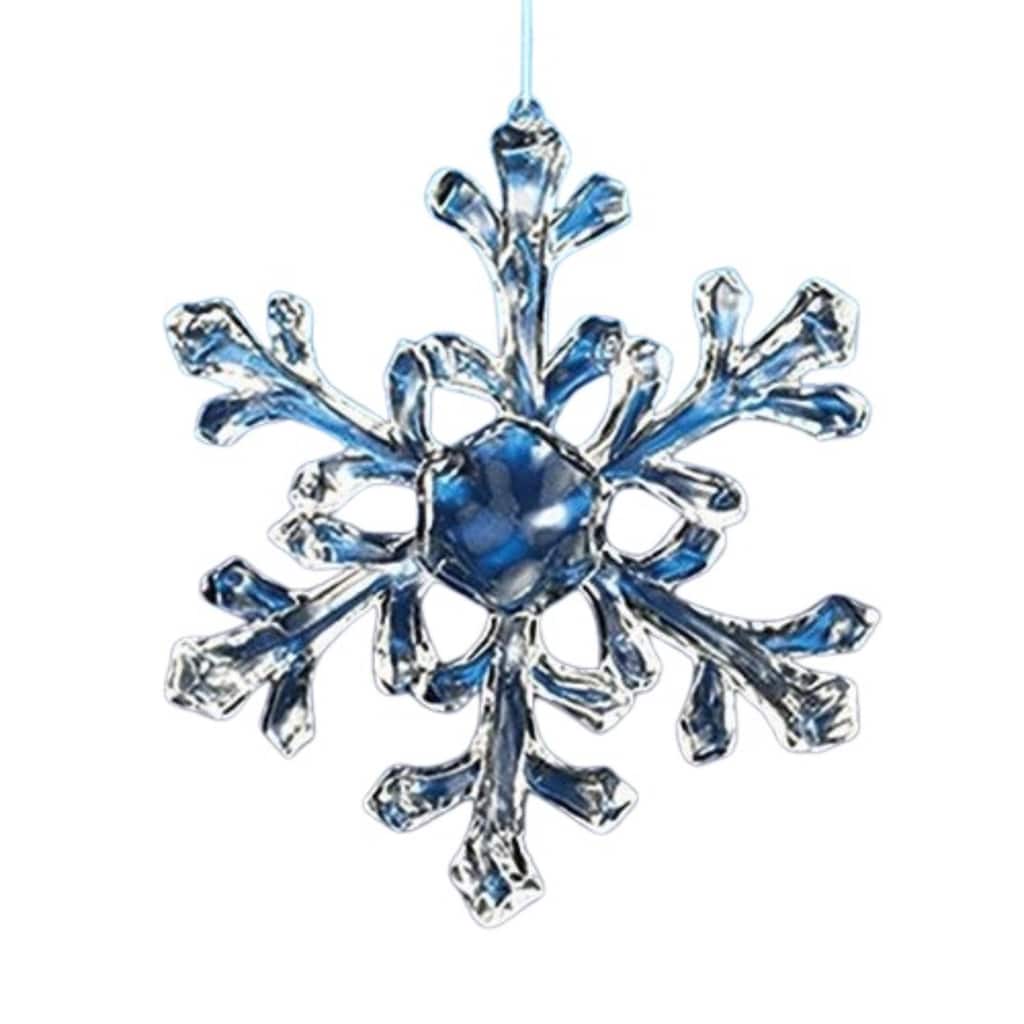 18 Icy Crystal Decorative Medium Christmas Snowflake Ornaments 6"
