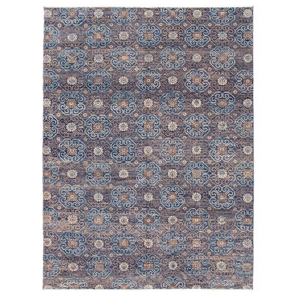 ECARPETGALLERY Hand-knotted Mystique Navy Wool Rug - 10'2 x 13'9