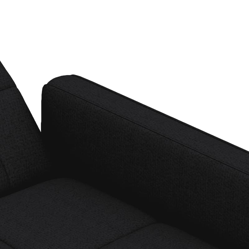 3-in-1 Sleeper Sofa with Iron Frame Pull-Out Bed, Linen Futon Couch with Reclining Backrest and Side Pocket
