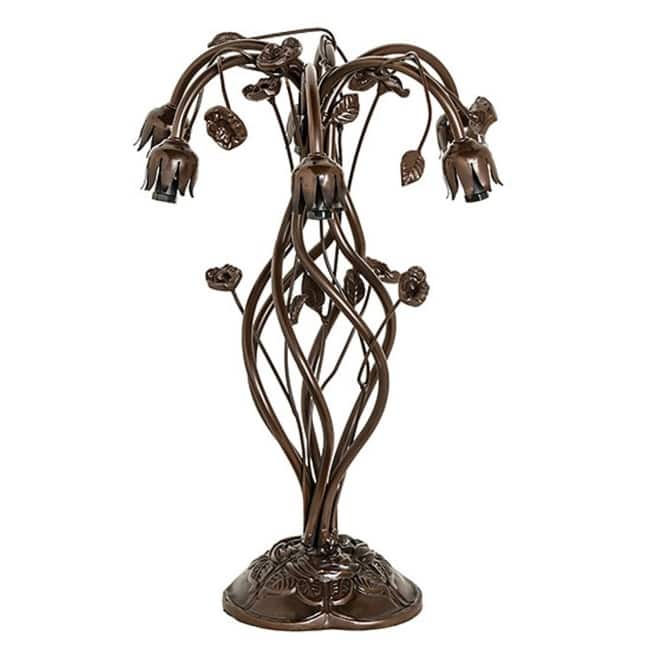 Meyda Tiffany 16736 Pond Lily 19" Tall Lamp Base - Mahogany Bronze