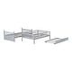 preview thumbnail 11 of 10, Full Size Rubberwood Bunk Bed with Pull-Out Trundle, Convertible to Two Separate Beds, Safety Guardrails and Ladder Included