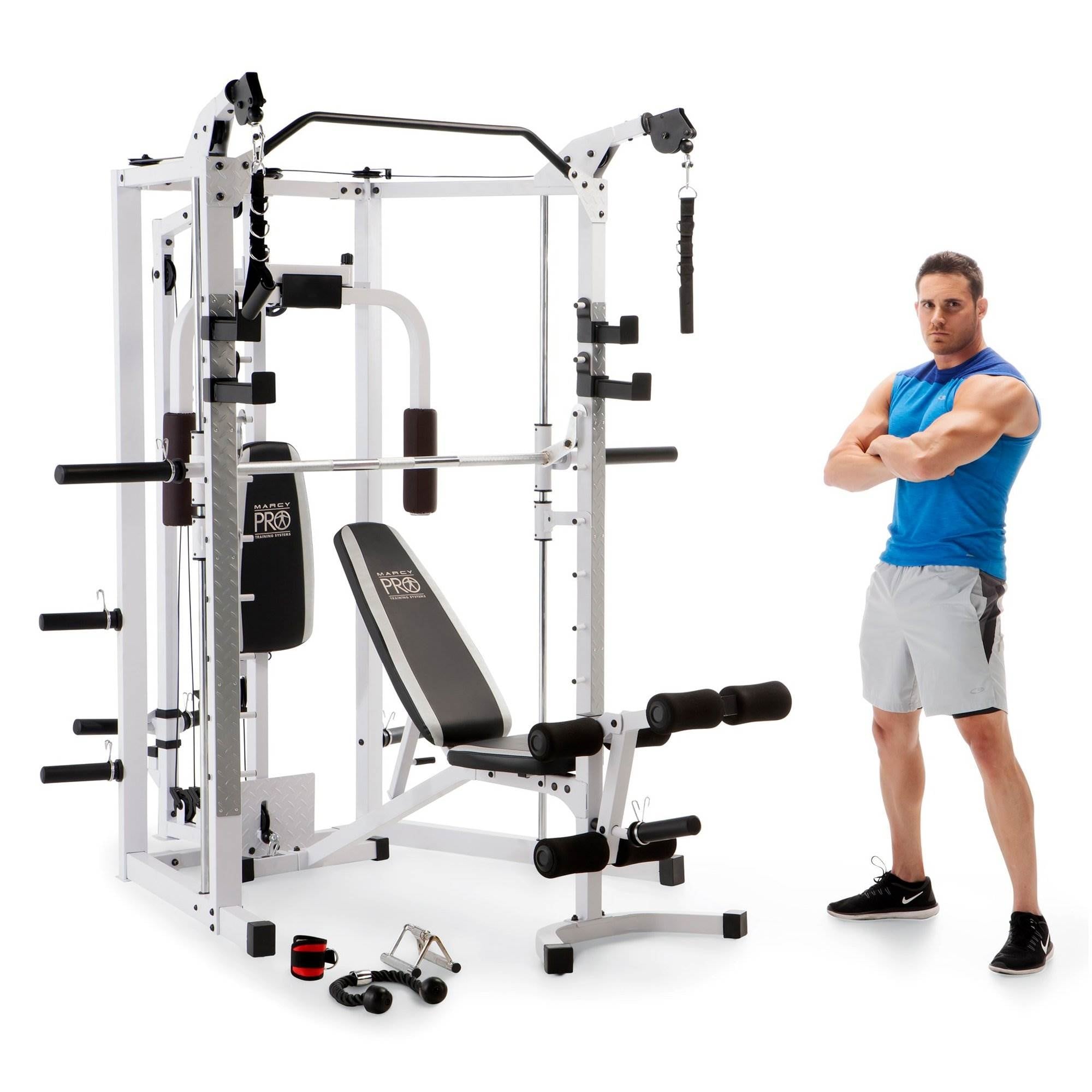 Marcy pro smith machine weight bench home gym 2025 total body workout training system reviews