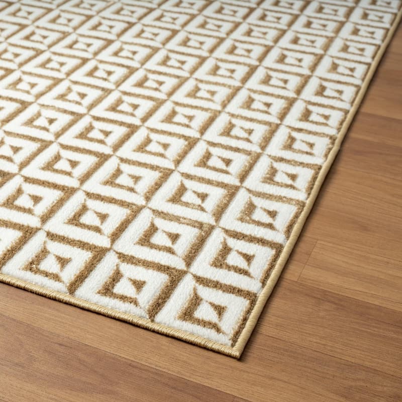 Luxe Weavers Geometric Metallic High and Low Fibers Area Rug