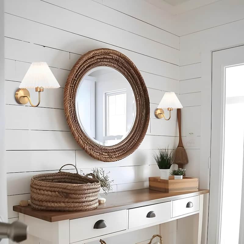 Sets of 2 fixtures light gold wall light metal, acrylic vanity light