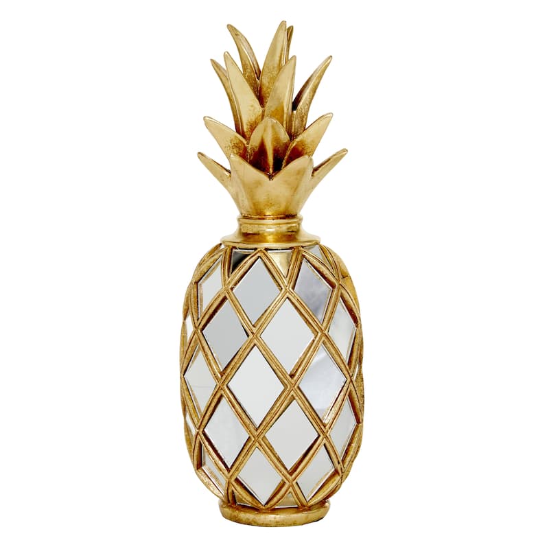 Gold Glass Glam Sculpture 15 x 5 x 5 - 5 x 5 x 15