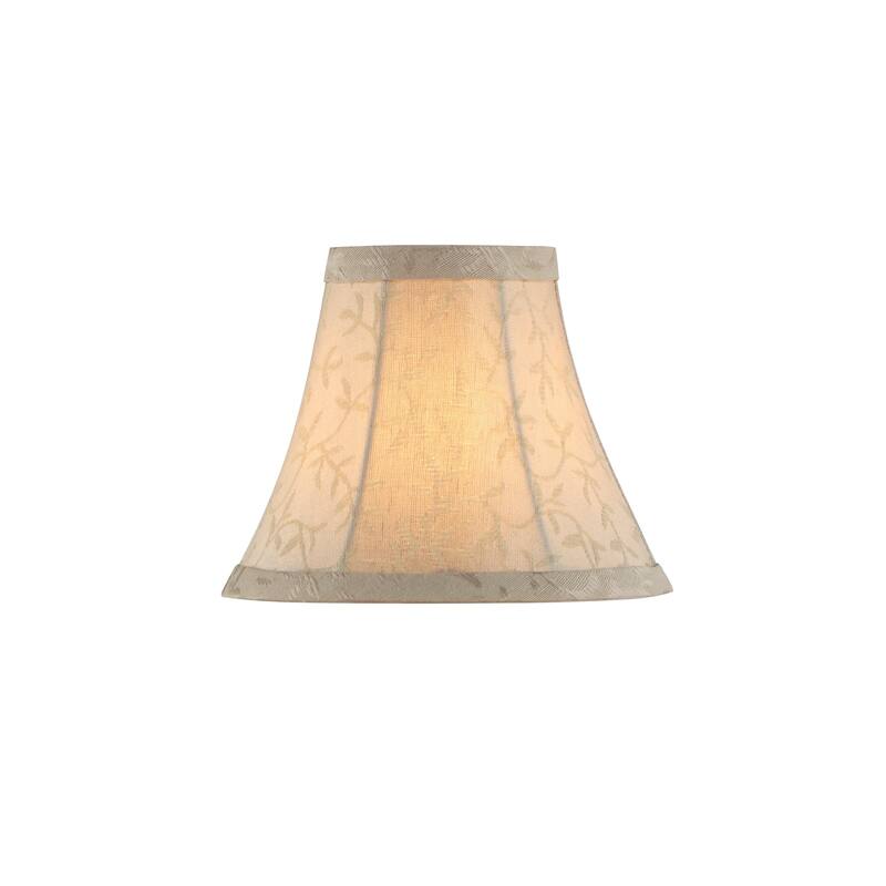 Aspen Creative Bell Chandelier Clip-On Lamp Shade (2 Pack), Beige, (3" x 6" x 5")