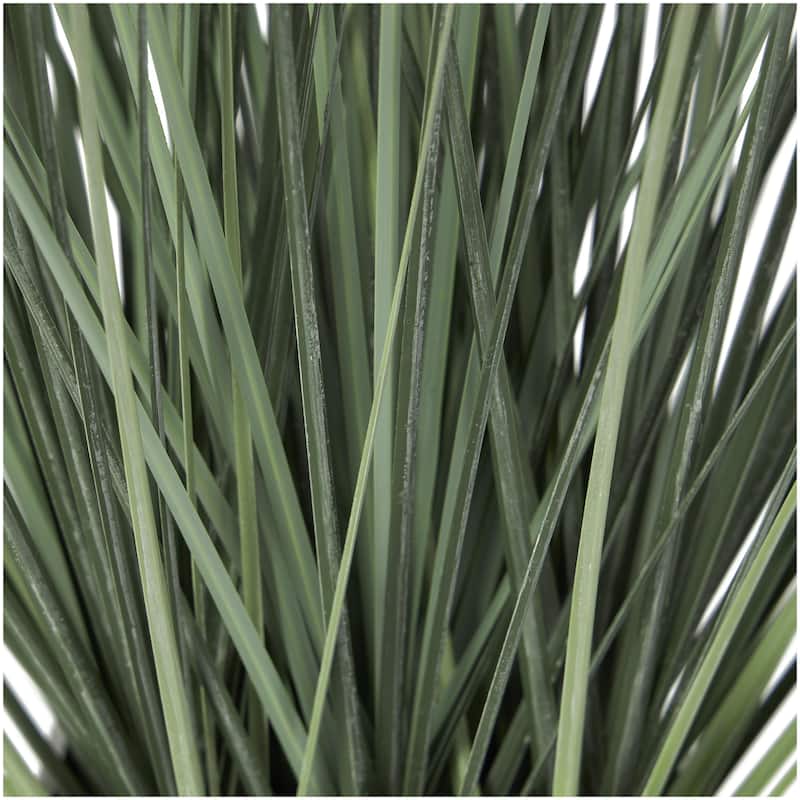 Faux Foliage Onion Grass Artificial Plant with Black Plastic Pot - Green - Roche River Decor