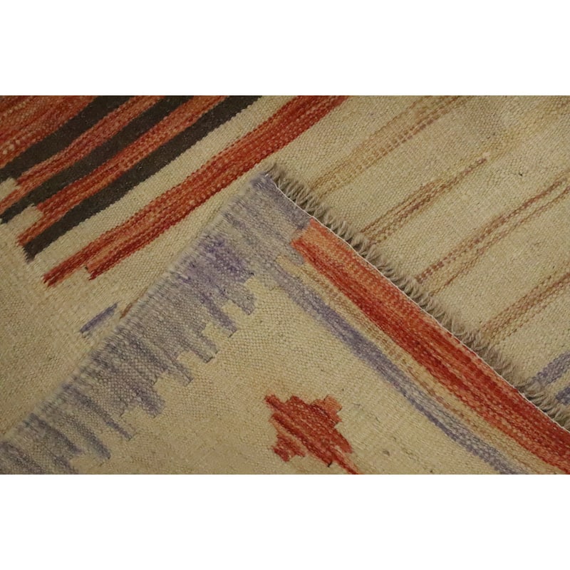 Hand Woven Oriental 100% Wool Carpet Southwestern Tribal Multi-Colored Kilim Area Rug - 8' 9'' X 5' 11''