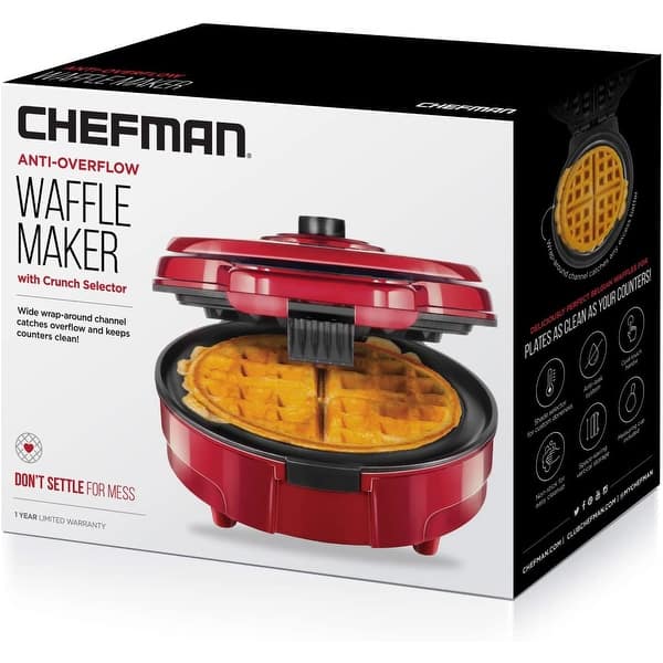 1000W 8 inches Classic Waffle Maker 4 Piece with Adjustable Temperature  Control