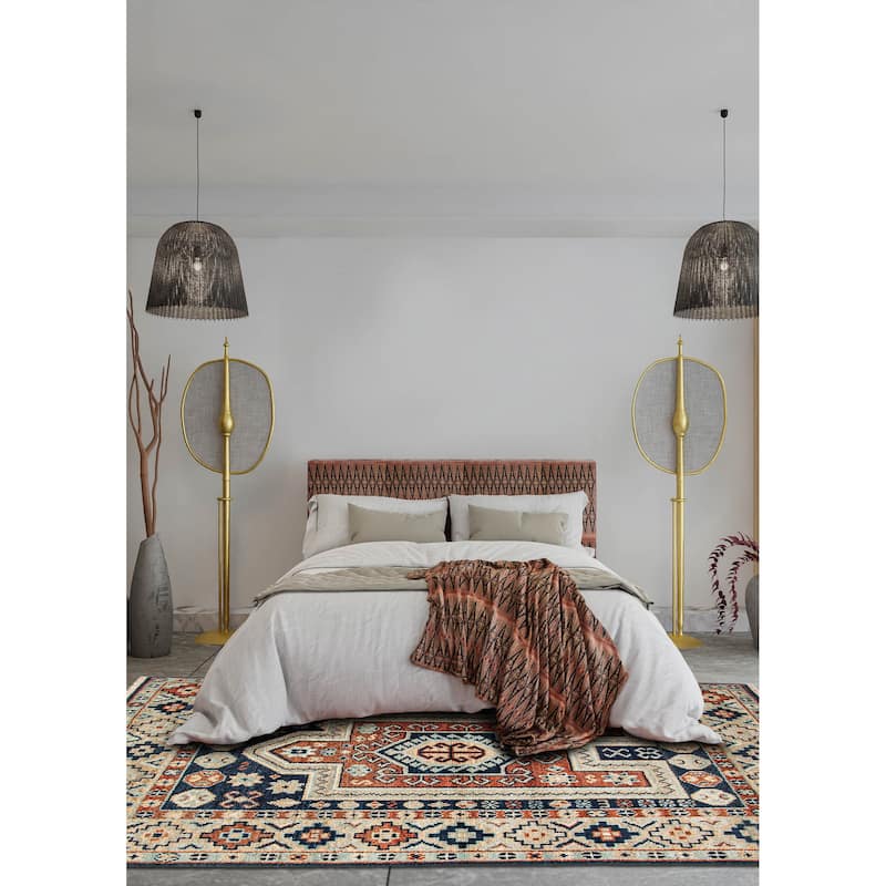 ECARPETGALLERY Hand-knotted Jules Serapi Dark Blue Wool Rug - 5'4 x 7'9