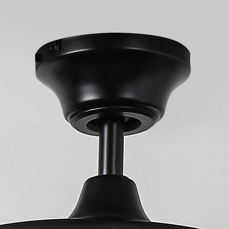 52" Black Dual Mounting Ceiling Fan with LED Light and Pull Chain