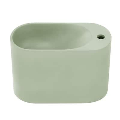 Arezzo 17.5" Right Side Faucet Wall-Mount Bathroom Sink In Palm Green - 17.8" x 8.65" 11.65"