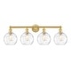 preview thumbnail 25 of 28, Innovations Lighting Athens Water Glass - 4 Light 35" Bath Vanity Light. Clear/Satin Gold