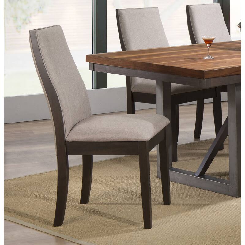 2pc Set Transitional Dining Chair Wood Frame Ergonomically Shaped Chair Back Upholstered