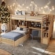 preview thumbnail 17 of 29, Twin Over Twin Loft Bed with Desk,Staircase,Storage Shelves and Platform Bed