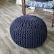 AANNY Designs Lychee Knitted Cotton Round Pouf Ottoman
