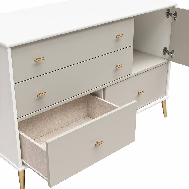 Little Seeds Valentina Asymmetrical 4 Drawer / 1 Door Convertible Dresser