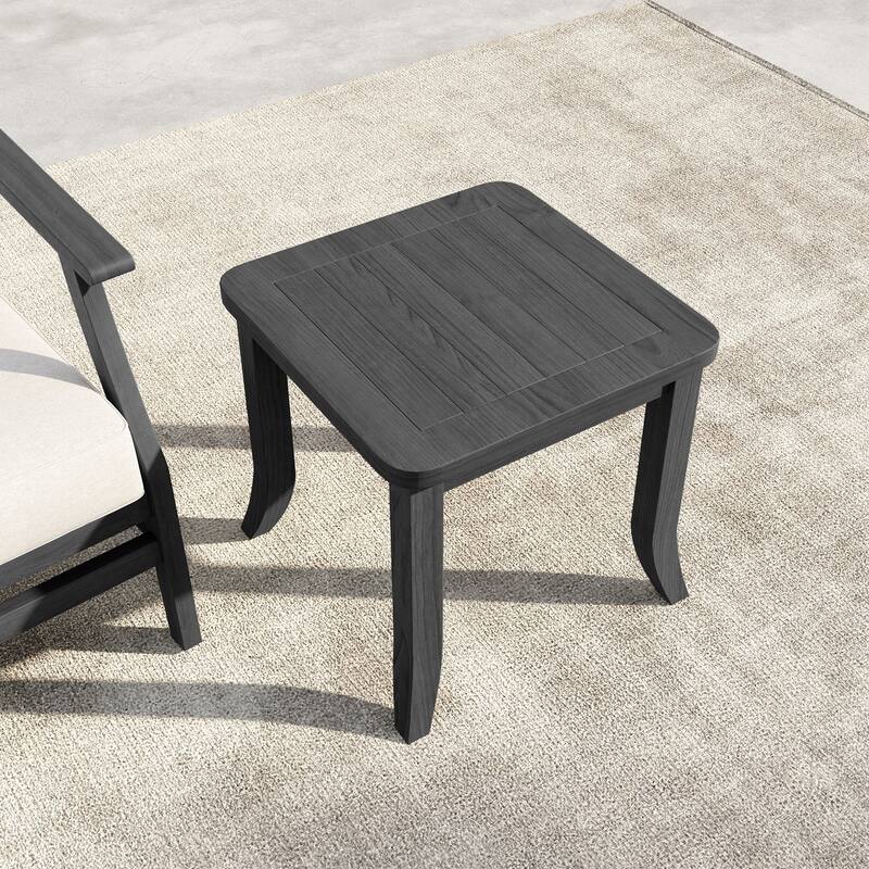 19" W Square Solid Teak Outdoor Side Table