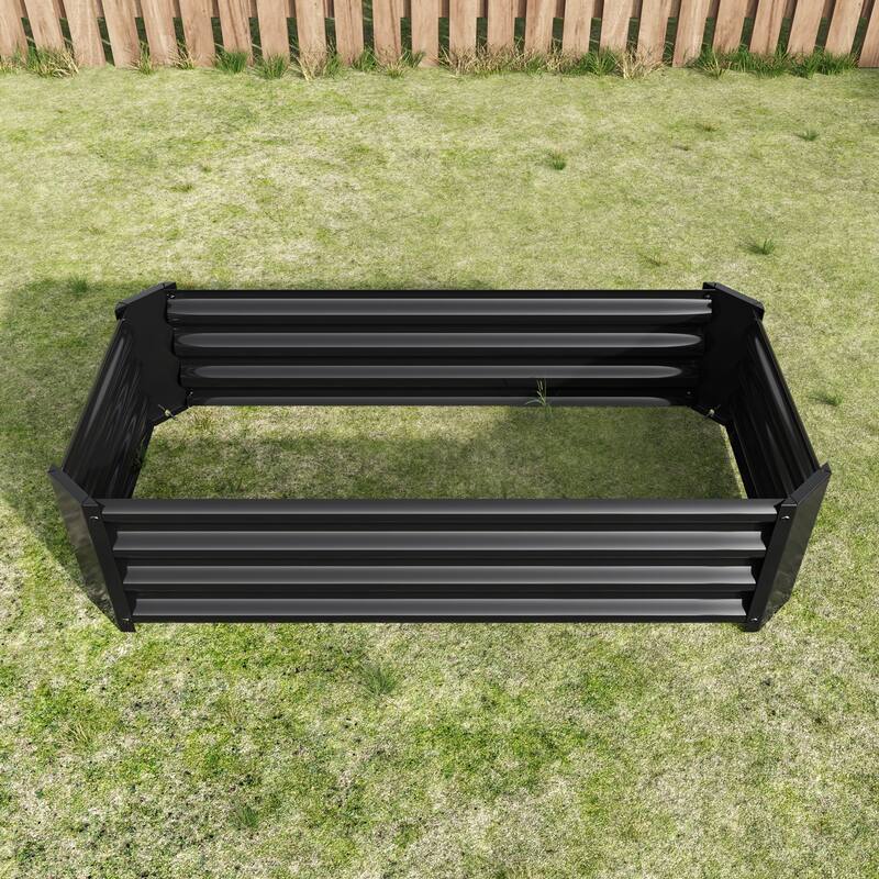 GDFStudio - Large Oval Metal Raised Garden Bed for Vegetables, Flowers, and Plants, Outdoor Backyard Planter Box