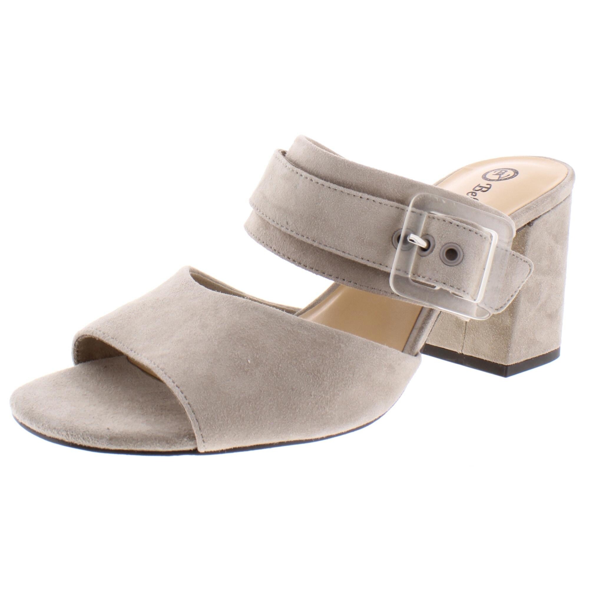 Shop Bella Vita Womens Tory Heel Sandals Buckle Suede Stone Suede Overstock 31670175 Bella vita fasano womens flat sandals black 6 us / 4 uk n. overstock com