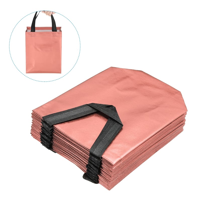 Gift Bags with Tissue, 12 Set 8" Reusable Non-Woven Gift Goodie Bags - 10"x8"x4"