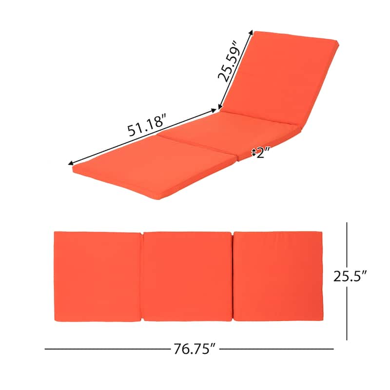 Roomfitters Jamaica Outdoor Chaise Lounge Cushions with Ties, Water Resistant Fabric, Set of 2