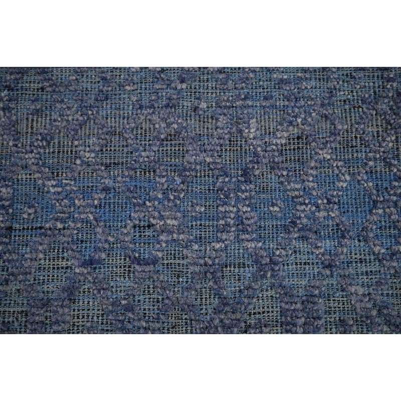 All-Over Trellis Moroccan Oriental Large Rug Hand-Knotted Wool Carpet - 9'8"x 14'7"
