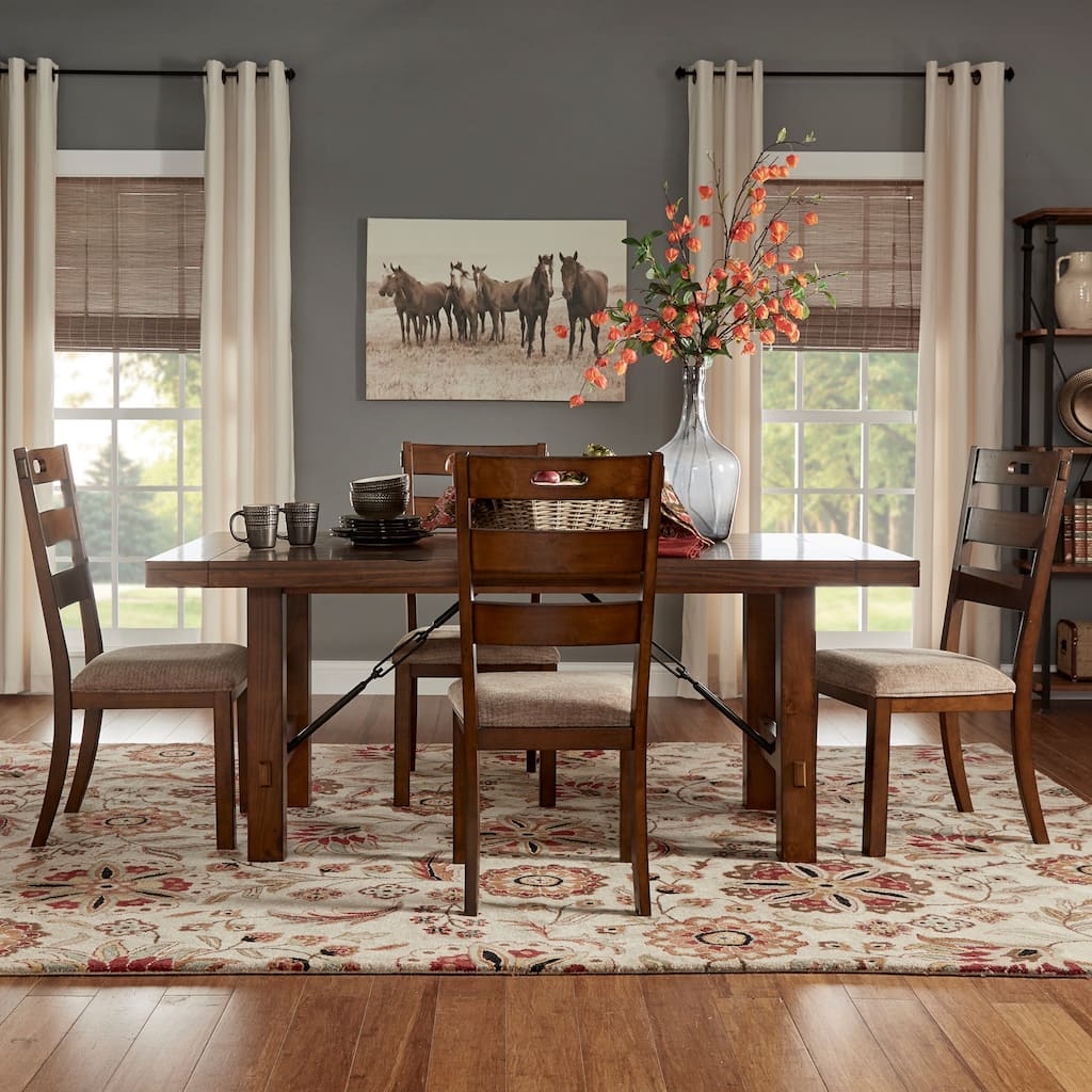 Swindon Rustic Oak Turnbuckle Extending Dining Set by iNSPIRE Q Classic