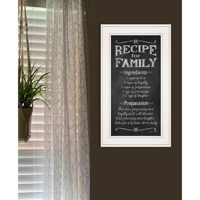 TrendyDecor4U Traditional "Recipe for Family" Framed Print Wall Art by Susan Ball - Black, White