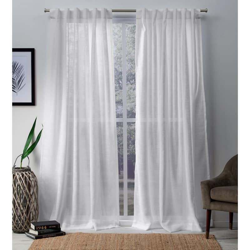 ATI Home Bella Sheer Hidden Tab Top Curtain Panel Pair - 54X96 - Winter White