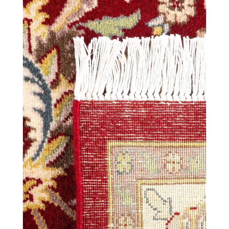 Overton Hand Knotted Wool Traditional Oriental Red Area Rug - 4' x 6'