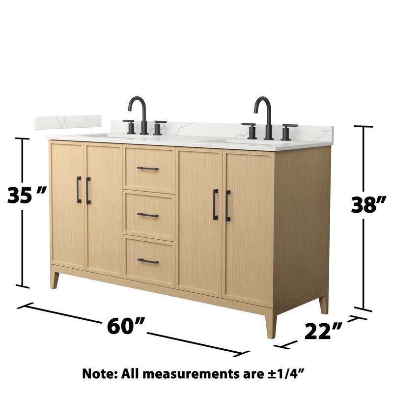 Wyndham Collection WCH717160D-QTZ-US3MXX Elan 60" Free Standing Double