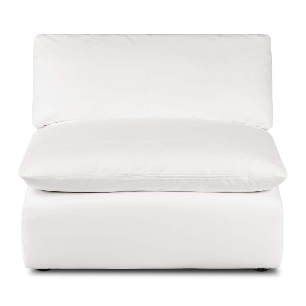 Poly and Bark Davos Armless Chair in Cotton White