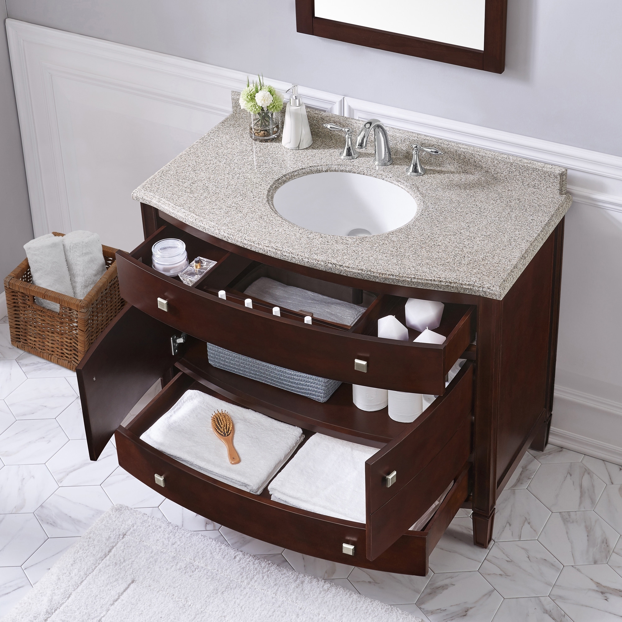 Georgia 42 Inch Single Sink Bathroom Vanity With Granite Top Overstock 8875152 Georgia 42 Inch Single Sink Bathroom Vanity With Granite Top Overstock 8875152