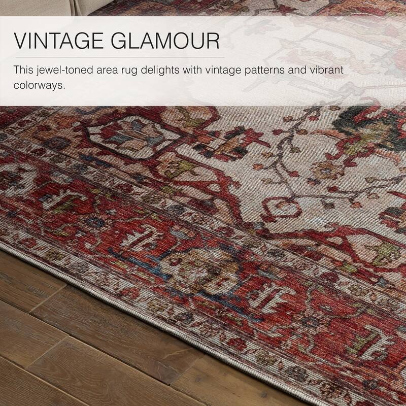 Hepburn Machine Washable Medallion Area Rug