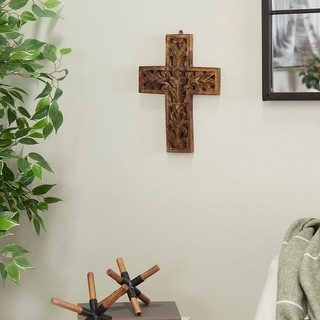 Brown Wood Traditional Wall Decor Cross 12 x 9 x 1 - Bed Bath & Beyond ...