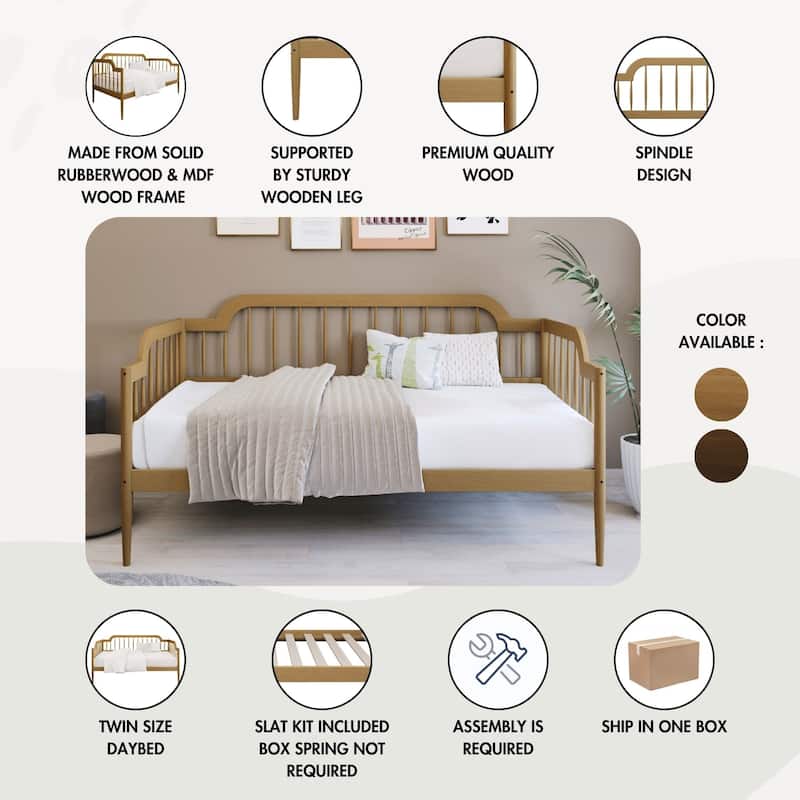 CraftPorch Minimalist Wooden Twin Daybed