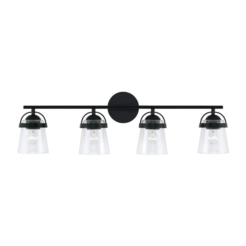 Madison 4-light Bath/ Vanity Fixture w/ Clear Seeded Glass