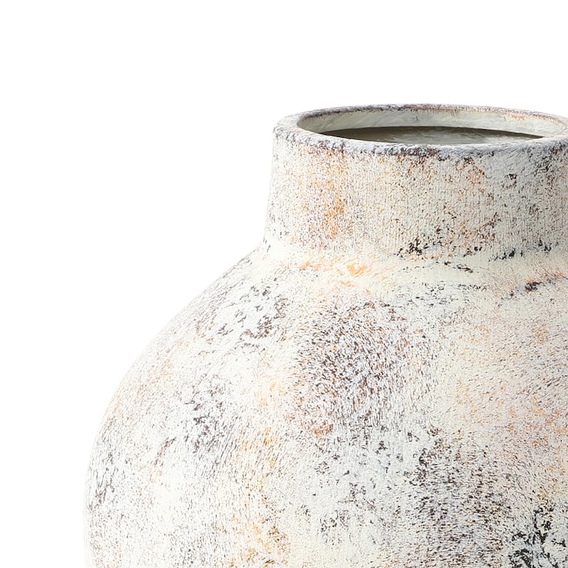 Marbled White Tall Round Stoneware Vase (Single)