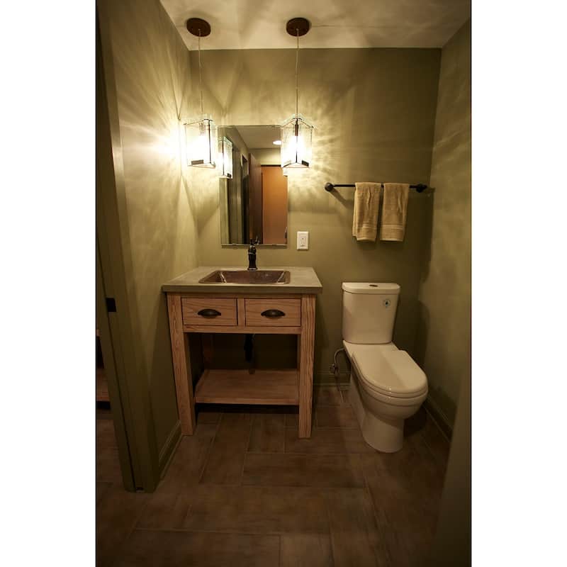 19-in Rectangle Under Counter Hammered Copper Bathroom Sink (LREC19DB)