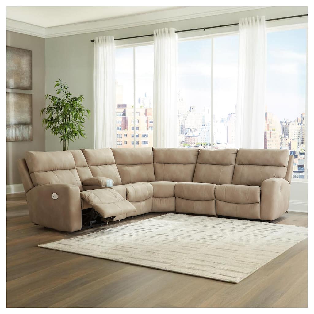 Signature Design by Ashley Next-Gen DuraPella 6-Piece Power Reclining Sectional - 119.5"W x 104.5"D x 42"H