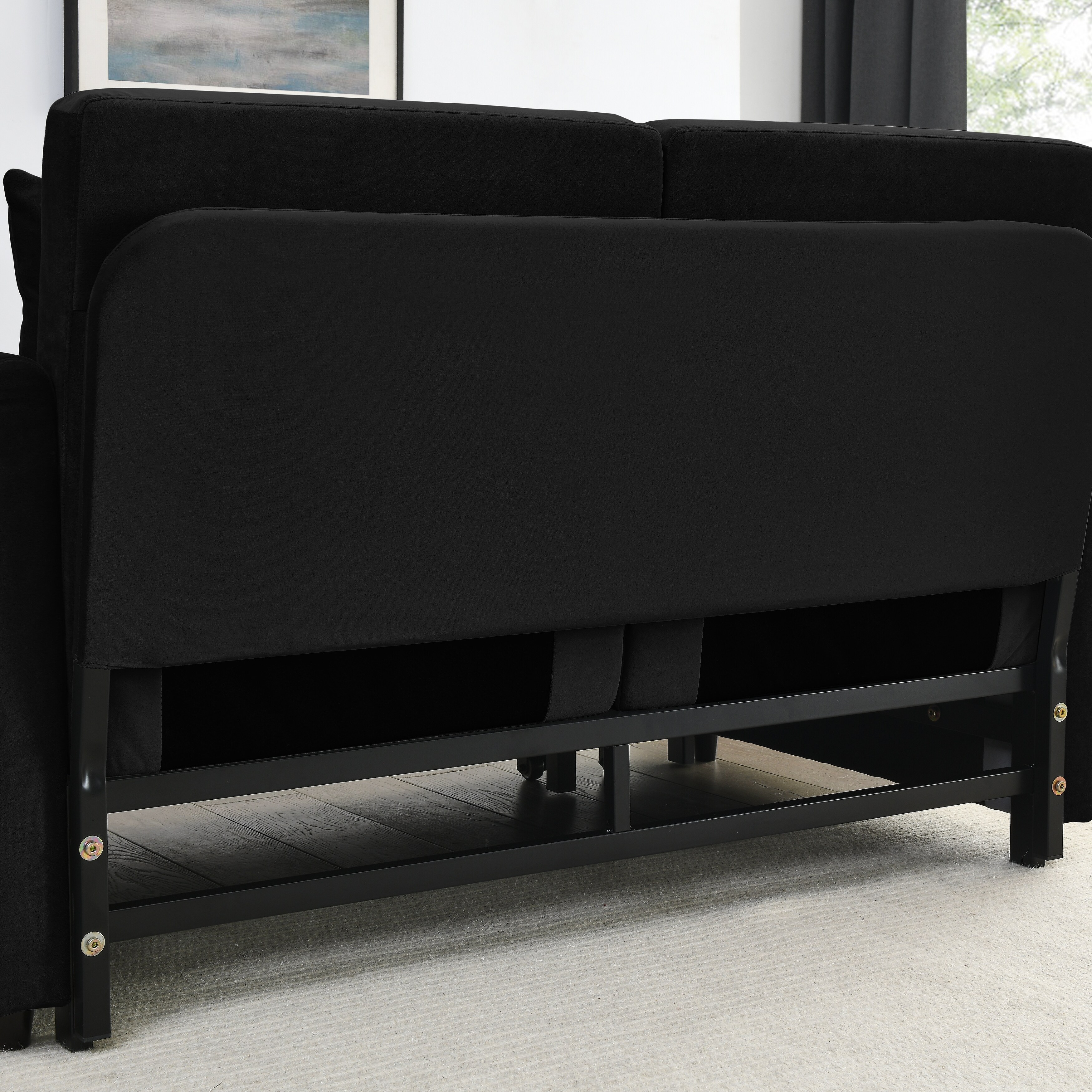 54 inch Convertible Velvet Sofa Bed with Detachable Arm Pockets