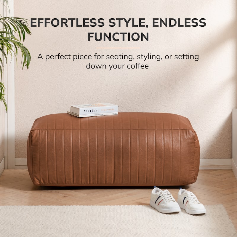 Jani Footrest Bench Ottoman Pouf - Handcrafted for Seating, Footrest, Home Decor for Living Room, Bedroom Pouf