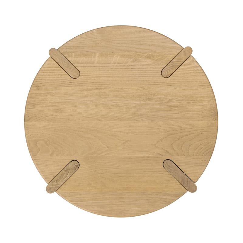 Kering Oak Wood Round End Table by Kosas Home