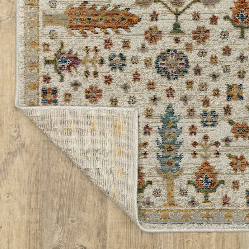 Style Haven Adalynn Ancient Traditions Ivory/Gold Area Rug