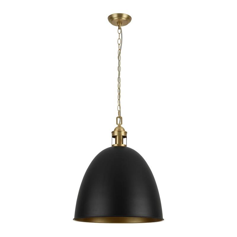 Mid-Century Modern 1-Light Bell Dome Large Pendant Light 17.7in