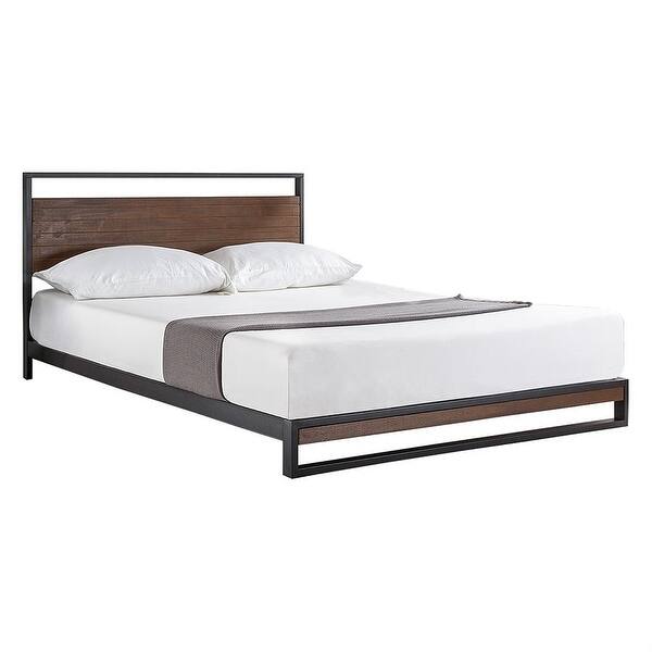 Queen Size Metal Wood Platform Bed Frame With Headboard Overstock 29819024 Mid century bed platform frame queen greenhome123 eco friendly products for your home wood the gordon all bamboo is an attractive and a very durable there n size frames zinus suzanne metal with headboard box spring optional kirkland swalnut solid dailymail king carving teak modern bedframe. usd