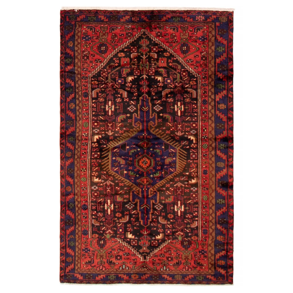 ECARPETGALLERY Hand-knotted Anadol Black Wool Rug - 4'6 x 7'3